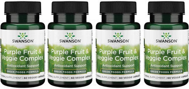 Swanson Whole Food Purple Antioxidants Fruit & Veggie Complex 400 Milligrams 60 Veg Capsules (4 Pack)