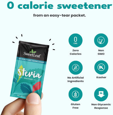 Sweetleaf Stevia Packets - Zero Calorie Natural Stevia Powder No Bitter Aftertaste Sugar Substitute for Keto Coffee Nothing Artificial Non-GMO Stevia Sweetener Packets 70 Count (Pack of 2)