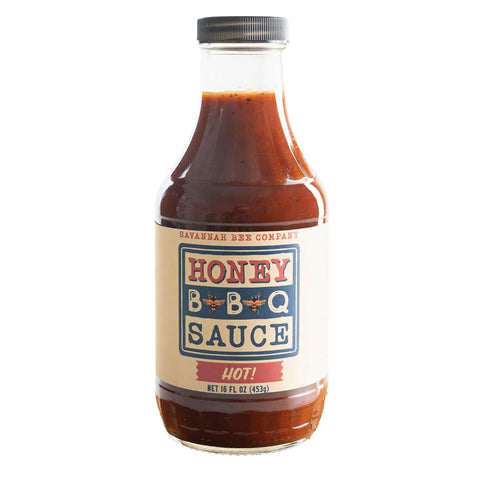 Savannah Bee Honey BBQ Sauce - Honey Sweetness - Rich and Flavorful - Ideal for Grilling and Barbecues (Hot)