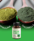 Spirulina Chlorella Green Superfood Capsules. Boosts Energy, Supports Cardiovascular Health. Antioxidant Properties for Detox and Cleanse