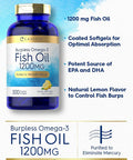 Carlyle Burpless Fish Oil 1200 Mg | 300 Softgels | With 360 Mg Omega-3 Fatty Acids | Natural Lemon Flavor | Non-Gmo, Gluten Free