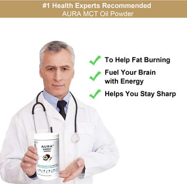 AURA MCT Oil Powder from Pure Coconut, Keto Creamer, Brain and Body Fuel, Keto Supplement Powder, Great for Ketogenic Diet, Medium Chain Triglycerides
