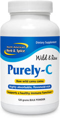 North American Herb Spice PurelyC 120g Bulk Powder Raw Whole Food Vitamin C Healthy Immune Function Highly Absorbable FlavonoidRich NonGMO 40 Servings