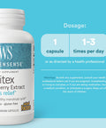 WomenSense by Natural Factors Vitex Chasteberry Extract Helps Sooth Symptoms of PMS and Menopause 90 capsules (90 servings)