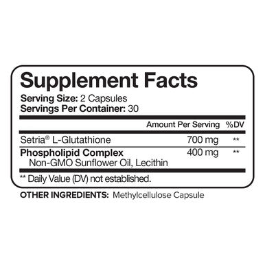Nutrivein Liposomal Glutathione Setria 700mg - 60 Capsules - Pure Reduced Glutathione - Master Antioxidant for Optimal Cell Protection, Liver Cleanse, Brain and Immune Function
