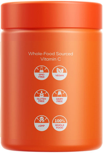 Codeage Whole Food Vitamin C Supplement - Acerola Cherry Camu Camu Amla Berry & Rose HIPS Blend - Citrus Bioflavonoids - Instantfood Energy Vitamins - 500mg Vitamin C Pills - Non-GMO - 60 Capsules