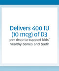 Natural Factors Vitamin D3 Drops 400 IU 10 mcg for Kids Supports Strong Bones and Immune Function 0.5 fl oz 0.5 Oz