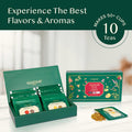 Vahdam Assorted Loose Leaf Tea Sampler (10 Teas 50 Servings) Non-GMO Gluten | Whole Loose Leaf Tea Sampler | Tea Variety Pack | Tea Set | s for Women & Men