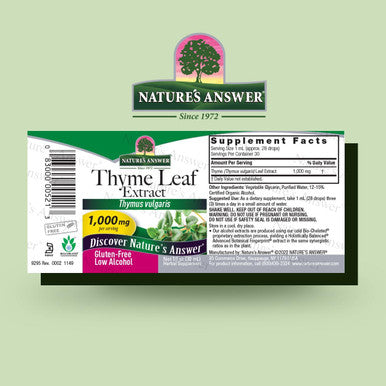 Nature'S Answer Thyme Herb with Organic Alcohol 1-Fluid Ounce | Promotes Respiratory Function | Supports Healthy Lungs