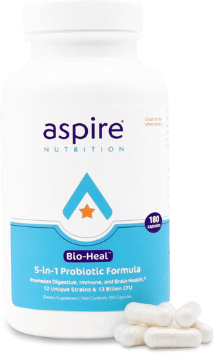 5-In-1 Bio-HealÃ‚Â® Probiotic For Kids, Men & Women - Best Supplement For Brain Function, Gut Health & Constipation - Shelf Stable & Fortified With Vitamin, Mineral & Prebiotics Capsules