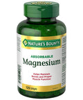 Nature's Bounty Absorbable Magnesium, 125 Liquid Softgels Capsules