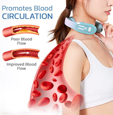 Ems Neck Acupoints Lymphvity Massager Device, Lymphatic Drainage Machine, 12 Modes Ems Neck Massager For Pain Relief, Portable Neck Lymphatic Massager For Women Men (A)