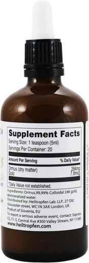 Heiltropfen Ormus with 24K Gold 3.4 Fl Oz - 100 ml | Concentrated Orme | Atomic Minerals |