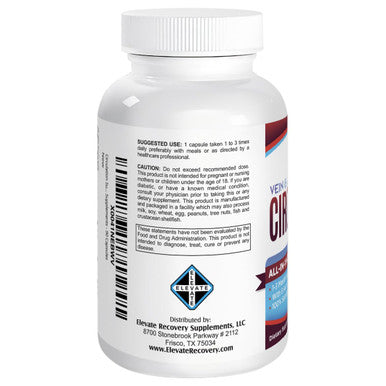 Elevate Recovery Supplements Vein & Leg Circulation Support Supplement (All-In-1) With 8 Active Ingredients - Natural Blood Circulation Booster - Vein Health Formula - Leg & Vein Supplements - 90 Capsules