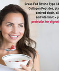 Garden of Life Grass Fed Collagen Beauty - Cranberry Pomegranate 20 Servings Collagen Powder For Women Men Hair Skin Nails Collagen Peptides Powder Collagen Protein Hydrolyzed Collagen Supplement