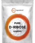 Pure D Ribose Powder, 1 KG (2.2 Pound and 200 Servings), Powerfully Supports Energy and Muscle Endurance, Pharmaceutical Grade, Filler Free, No GMOs, No Gluten and Water Soluble