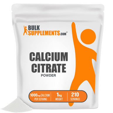 BulkSupplements Calcium Citrate Powder - Calcium Supplements for Bone Health - Unflavored - 4760mg (1000mg of Calcium) , 210 Servings (1 Kilogram - 2.2 lbs)