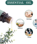 Yethious Eucalyptus Essential Oil 100% Pure Natural Organic Aromatherapy Oil 10ml for Massage,Skin Care,Diffuser,Humidifier