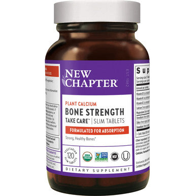 New Chapter Calcium Supplement - Bone Strength Whole Food Calcium with Vitamin K2 + D3 + Magnesium, Vegetarian, Gluten Free 120 Count (40 Day Supply)