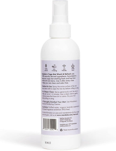 Manduka Yoga Mat Wash and Refresh 100% Natural Essential Oil Yoga Mat Cleaning Spray, Fitness Equipment and Gym Accessories Cleaner, Non-irritating, Pet Friendly