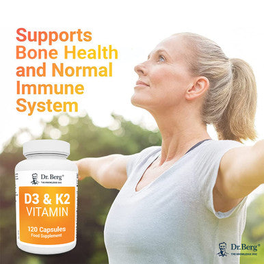 Dr. Berg s D3 & K2 Vitamin Supplement 120 Capsules