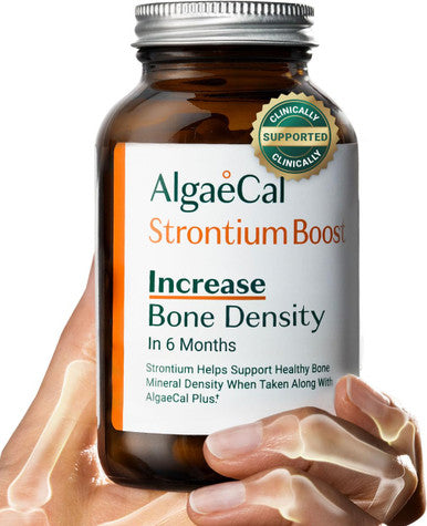 AlgaeCal - Strontium Boost Natural Calcium Supplement for Bone Density Increase Strontium Citrate 680 mg Easy to Swallow for Bone Health & Bone Strength Gluten-Free - 60 Veggie Caps- Made in USA