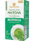 Hyleys Matcha Tea Bags with Moringa Oleifera - 25 Tea Bags (Japanese Pure Matcha Wellness Green Tea)