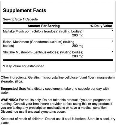 Swanson Mood Shrooms - 3-in-1 Formula 60 Caps