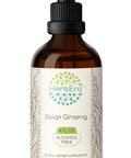 Asian Ginseng B120 Alcohol-Free Herbal Extract Tincture, Wildcrafted Korean Red Ginseng (Asian Ginseng, Panax Ginseng) Dried Root (4 fl oz)