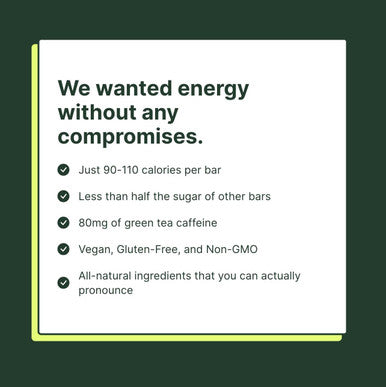 Verb Energy - Blueberry Crisp Caffeinated Snack Bars - 110-Calorie Energy Bar - Keto Friendly Nutrition Bars - Vegan Snacks - Gluten With Organic Green Tea, 26G (Pack Of 16)