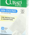 Curad Non-Stick Pads 2 Inches X 3 Inches with Adhesive Tabs 10 Count