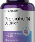 Horbaach Probiotics With Prebiotics | 60 Capsules | 50 Billion Active Organisms | Non-Gmo & Gluten Free Supplement
