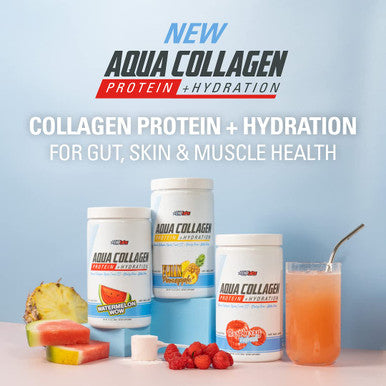 EHP Labs Aqua Hydrolyzed Collagen Peptides Powder 10g of Protein per Serving Hydration and Gut Health Support Grass Fed Pasture Raised Bovine Collagen Type I and III 24 Servings Raspberry Refresh