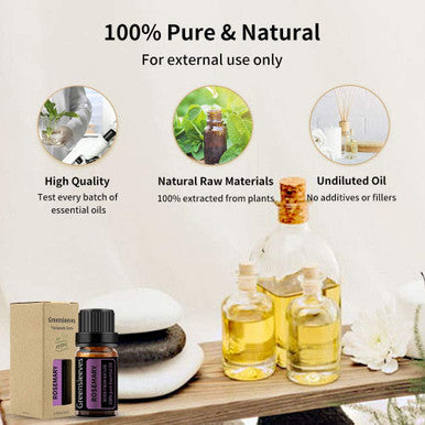 GREENSLEEVES Rosemary Essential Oil, 100% Pure Aromatherapy Oils for Diffuser, Humidifier, Massage - 10ml (Rosemary)