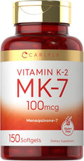 Carlyle Vitamin K2 MK7 100 mcg | 150 Softgels | Non-GMO Gluten Supplement