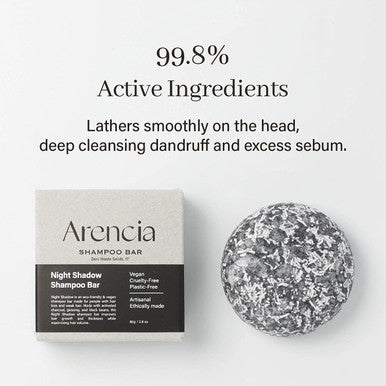 Arencia Night Shadow Biotin Shampoo Bar For Regrowth & Hair Loss, Darkening, Gray Hair Strengthening & Volumizing Normal To Oily Hair Vegan, Natural, Ph Balanced, Sulfate