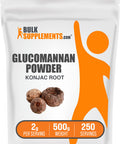 BulkSupplements Glucomannan Extract Powder - Konjact Root Powder, Soluble Fiber Supplement - Powder - 2g (2000mg) (500 Grams - 1.1 lbs)