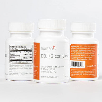 HumanN Vitamin D3 and K2 Complex Supports Immune Respiratory Lung and Bone Health Dietary Supplement Fast Melt Tablets 30 Count from The Makers of SuperBeets