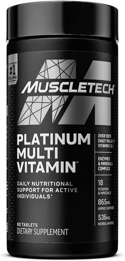 Multivitamin for Men | MuscleTech Platinum Multivitamin | Vitamin C for Immune Support | 18 Vitamins & Minerals | Vitamins A C D E B6 B12 | Daily Workout Supplements | Mens Multivitamins, 90 ct