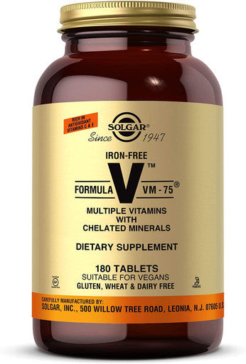 Solgar Iron-Free Formula Vm-75 180 Tablets