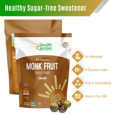 Health Garden Monk Fruit Sweetener Golden- Non Gmo - Gluten - Sugar Substitute - her - Keto Friendly (3 Lbs) (9505)