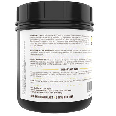 Left Coast Performance Vanilla Bone Broth Protein Powder From Grass Fed Beef - Non-GMO Ingredients Gut-Friendly Low Carb Dairy Free Protein Powder - Natural Collagen Source For Joint Support - Keto Friendly 16oz