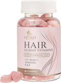 Nature'S Nutrition Sugar Hair Vitamins Gummies with Biotin 5000 mcg Vitamin A B12 C D E Folic Acid Supports Hair Growth Gummy Vegetarian Friendly Supports Strong Beautiful Hair and Nails - 60 Gummies
