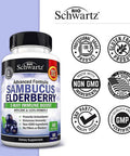 Elderberry With Zinc And Vitamin C For Adults - Immune Support Vitamins For Women And Men Natural Elderberries Black Sambucus Capsules - Immune Defense Multiminerals Supplement, Gluten-Free, 60 Ct