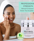 Radha Beauty Moisturizing Miracle Retinol Cream for Face with 2.5 Retinol Hyaluronic Acid Vitamin E and Green Tea. Best Night and Day AntiAging Wrinkle Cream 1.7 fl oz.