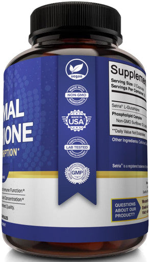 NutriFlair Liposomal Glutathione Setria 700mg - Pure Reduced, Stable, Active Form L Glutathione reductase (GSH), Enhanced Absorption - Non GMO Antioxidant, Detox, Cardiovascular, Brain, Immune Health