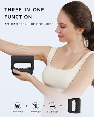 Handheld Massager Gun Deep Tissue, Cordless Mini Massage With Belt, Fat Burning Workouts, Adjustable Vibration Massage 5 Speed Levels, Stress Relief, Black