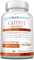 Approved ScienceGutsyl Leaky Gut Supplement Protect GI Tract with Aloe Vera Marshmallow Root Licorice and Slippery Elm Contains Prebiotic and BioPerine 60 Capsules 100 Vegan