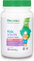Organika Kids Vision Chewable Tablets Strawberry Flavour - Vitamin A, Beta-Carotene To Support Function And Development- 90Tabs