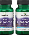 Swanson Albion Chelated Manganese 10 Milligrams 180 Capsules (2 Pack)